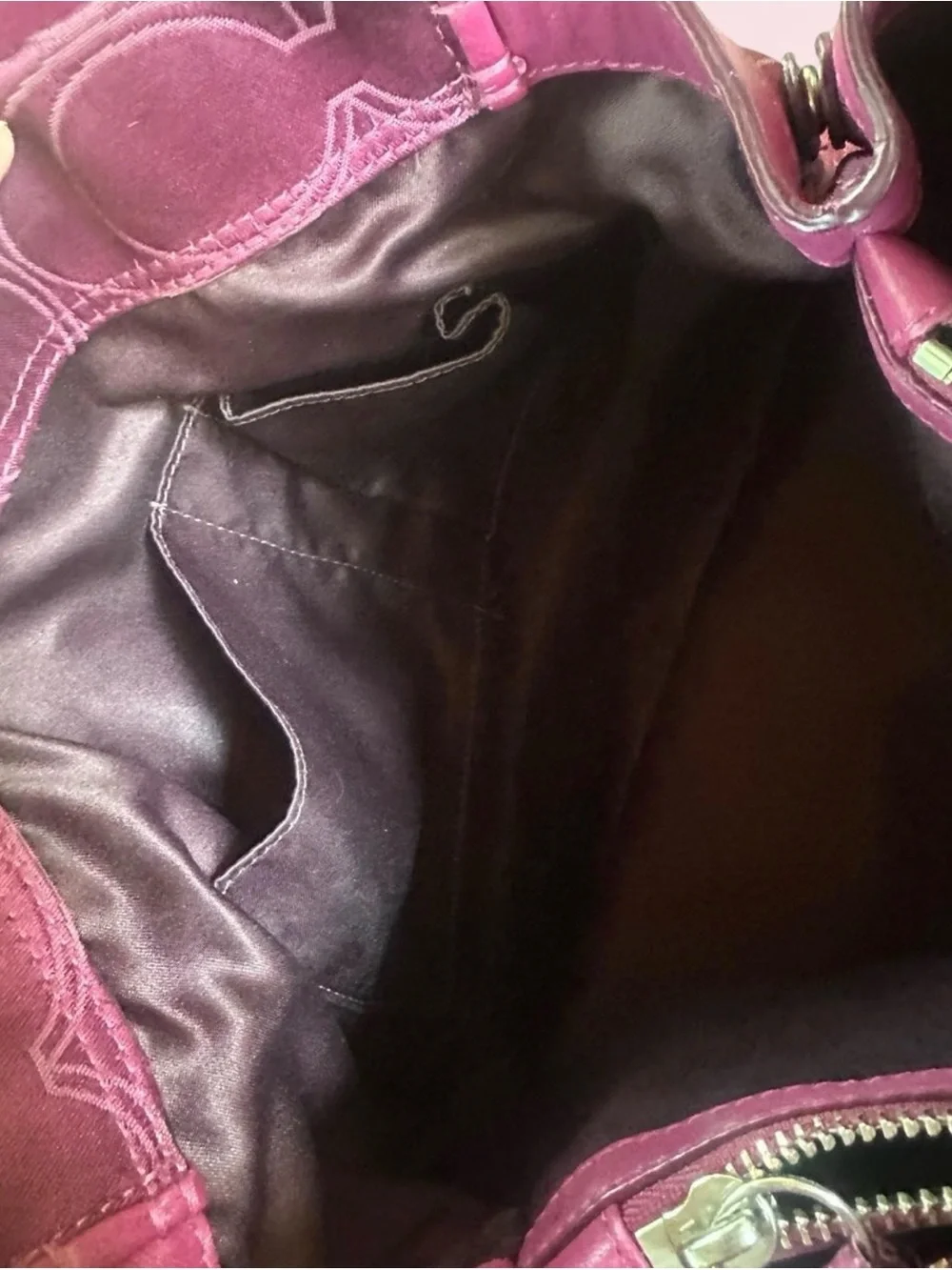 RARE Vintage Coach Mia Carryall Satin Shoulder Bag Magenta Pink Y2K ARCHIVE FIND
